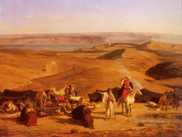 砂漠の野営地 アラビアのアルベルト・パジーニ Oil Paintings